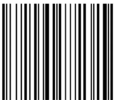 Black and white barcode image with vertical lines on both sides
