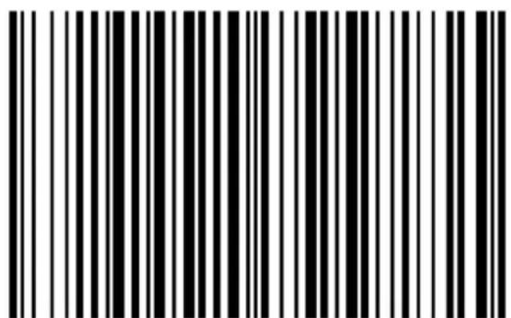 Black and white barcode image with vertical lines on both sides