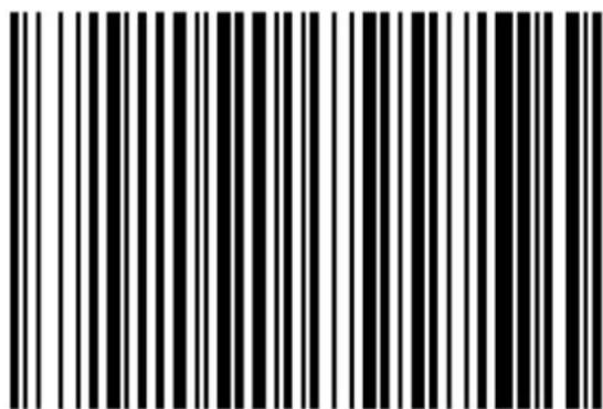 Black and white barcode image with vertical lines and a small number '1' at the bottom right.