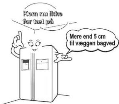 Kom nu ikke for tæt på Mere end 5 cm til væggen bagved