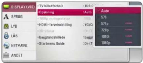 LG BH6620SN - Indstilling af opløsning - 2