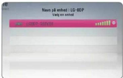 Navn på enhed : LG-BDP Vælg en enhed LG-BDP-SERVER