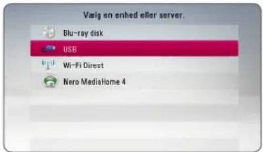 Væig en enhed eller server. Blu-ray disk USB Wi-Fi Direct Nero MediaHome 4