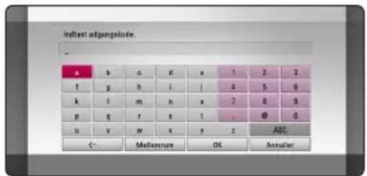 Inflatt adpungelode a b c d e 1 2 3 f g h i j 4 5 6 k l m n e 7 8 9 p q r s t . @ 0 u v w x y z ABC ← Melanature OK Anschler