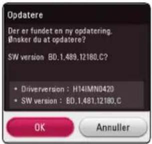 Opdatere Der er fundet en my opdatering. Ønsker du at opdatere? SW version BD.1.489.12180.C? • Driverversion : H14IMN0420 • SW version : BD.1.481.12180.C OK Annulier