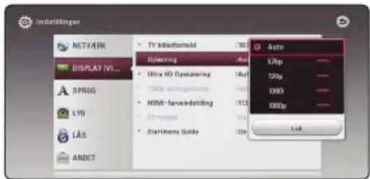 LG BP440N - Indstilling af opløsning - 2