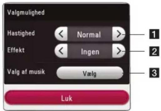 LG BP440N - Indstilling af valg i diasshow - 1