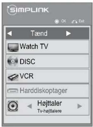 SIMPLINK Tænd Watch TV DISC VCR Harddiskoptager Højttaler Tv-højttalere