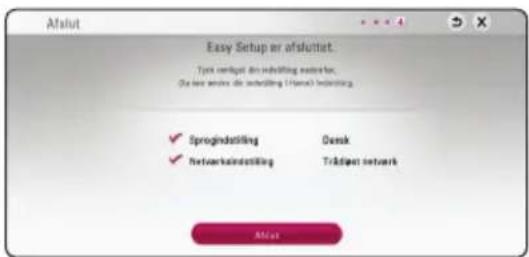 Afslut Easy Setup or afslutet: Typix configul den indivilling materiales. De klas avtimes die indivilling (1/2004) indivilling ✓ Sprogindstilling ✓ Networkindstilling Denik Träfjekt network Afsut