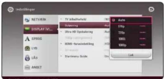 Indstlinger NETWORK DISPLAY IV... SPB6G LYD LÅs ANDCT TV killethorfield Options Ultra HB Opdalsering 100p RBN-Forveidostling Start Menu Guide Auto STRp 700p DKS 100cp Link