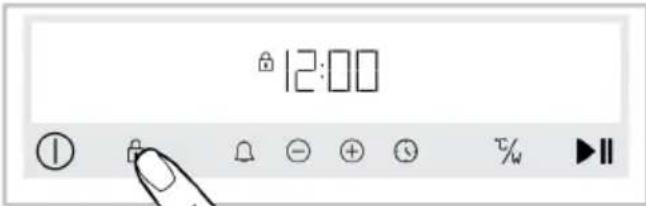 GRUNDIG GEKW 19400 DK - Näppäinlukon aktivointi - 1
