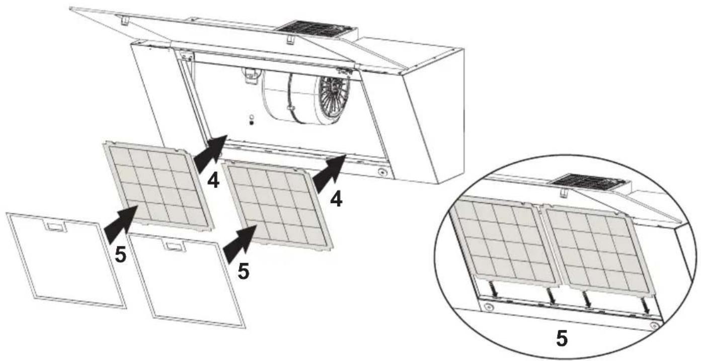 Technical diagram showing installation of solar panels with numbered components and a magnified inset view.