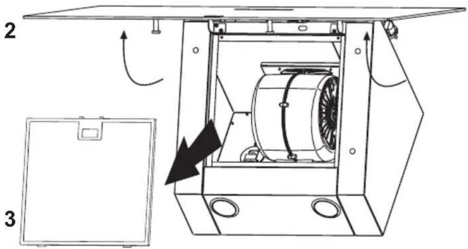 Technical diagram of an air conditioning unit with labeled components and directional arrows indicating motion or movement.