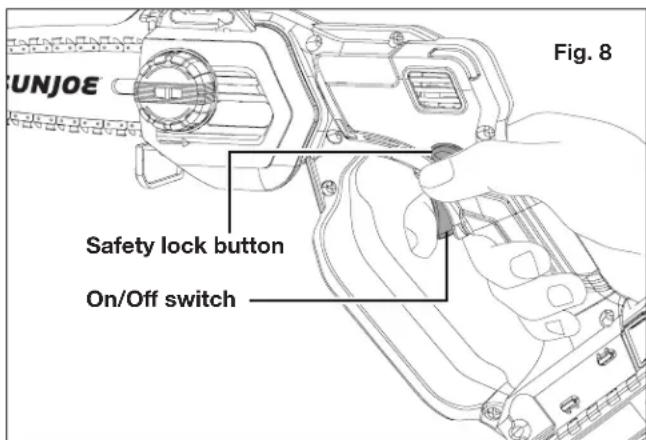 UNJOE Safety lock button On/Off switch Fig. 8