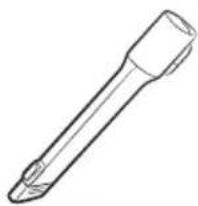 Line drawing of a mechanical tool or screw (no text or symbols).
