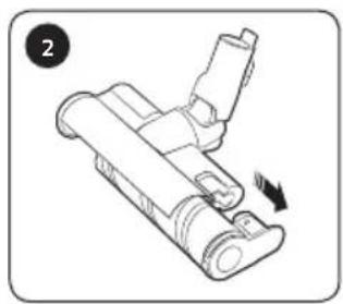 Technical line drawing of a mechanical device with an arrow indicating motion (no text or symbols).