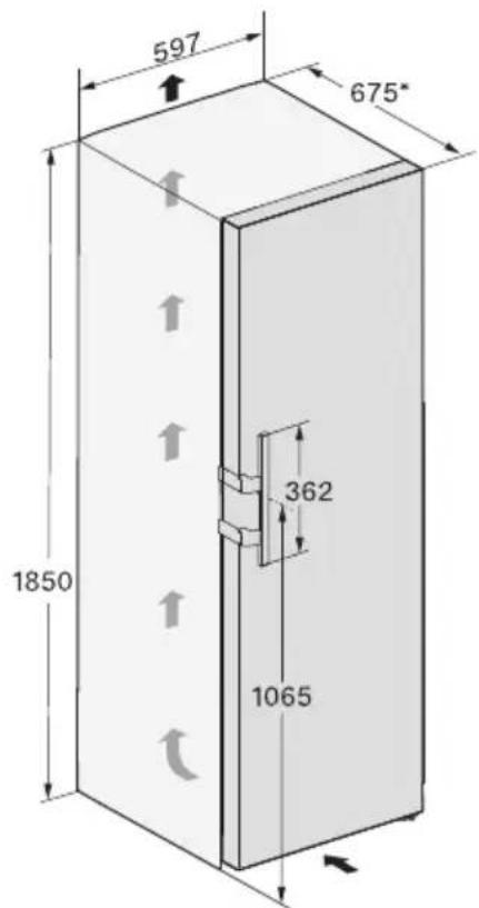 MIELE KS 4383 ED N - Opstillingsmål/set oppefra - 1