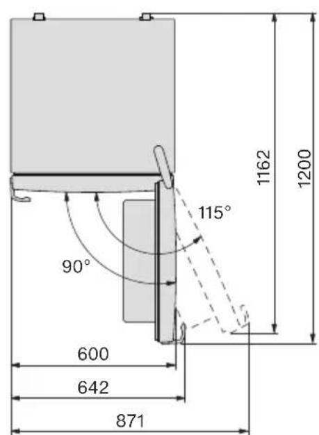 MIELE KF 4392 CD - Opstillingsmål/set oppefra - 2