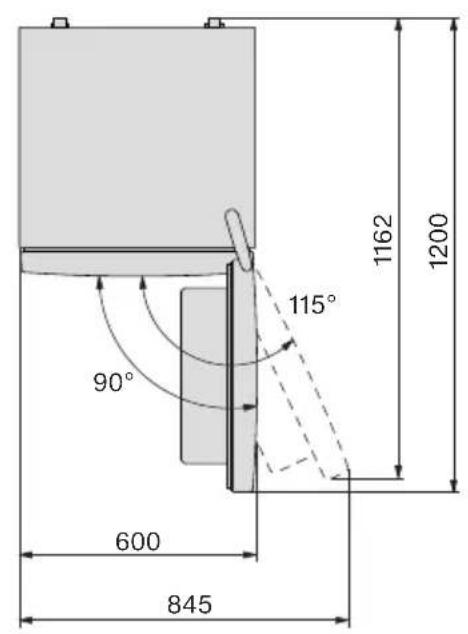 MIELE KF 4392 CD - Opstillingsmål/set oppefra - 2