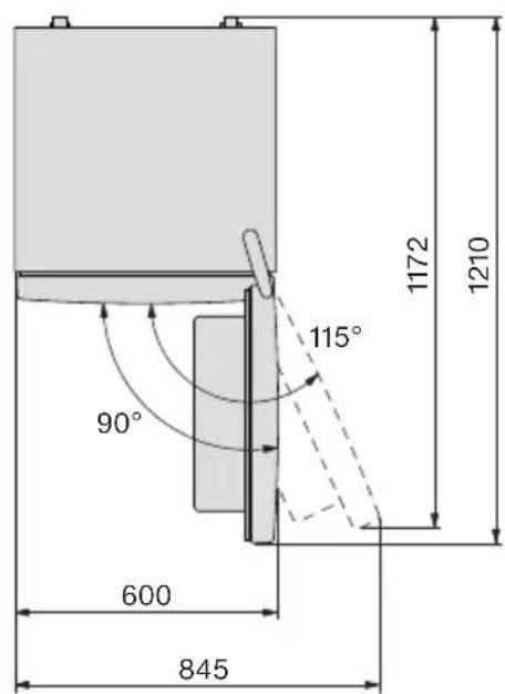 MIELE KDN 4074 E Active - Opstillingsmål/set oppefra - 2