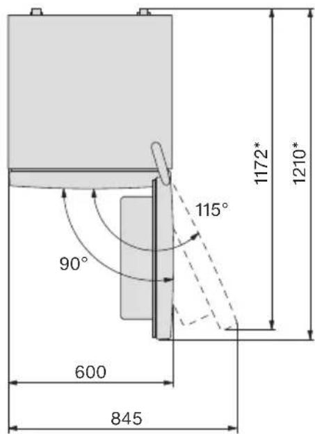 90° 600 845 115° 1172* 1210*