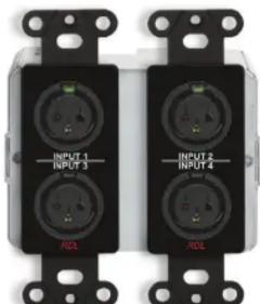 RDL DDB-RN40 - Model DD SERIES-RN40 Wall-Mounted Bi-Directional Mic/Line Dante Interface 4x2 - 3