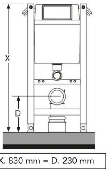 X D K. 830 mm = D. 230 mm