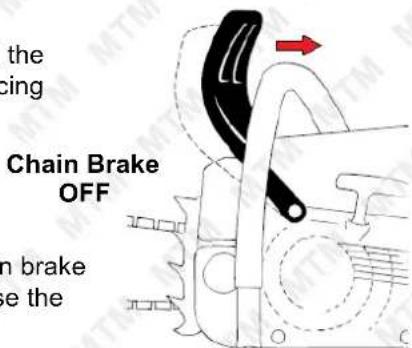 the scing Chain Brake OFF in brake e the