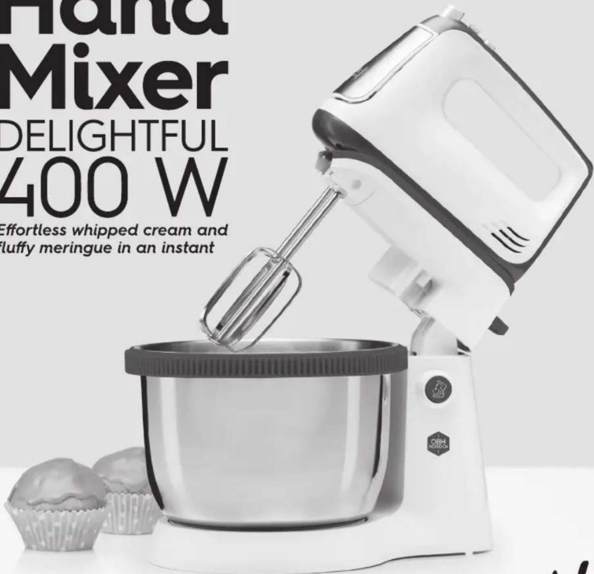 Hand Mixer DELIGHTFUL 400 W Effortless whipped cream and fluffy meringue in an instant