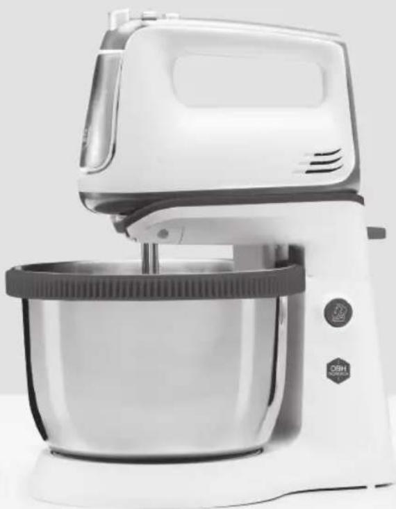 White kitchen mixer with handle and side bowl (no visible text or symbols)