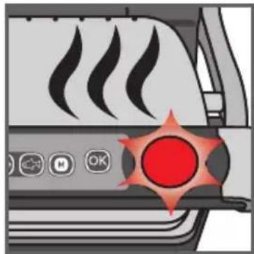Illustration of a car interior with steam and a red circular highlight (no text or symbols)