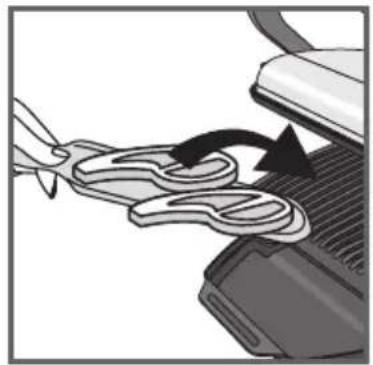 Close-up of a mechanical component with a curved arrow indicating motion or force (no text or symbols visible)