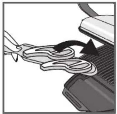 Close-up of a mechanical component with a curved arrow indicating motion or force (no text or symbols visible)