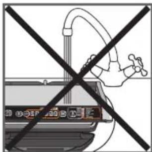 Diagram showing a showerhead crossed out by a diagonal line, indicating no showerhead or barrier