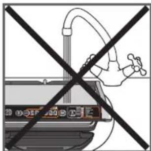 Diagram showing a showerhead crossed out by a diagonal line, indicating no showerhead or explosion