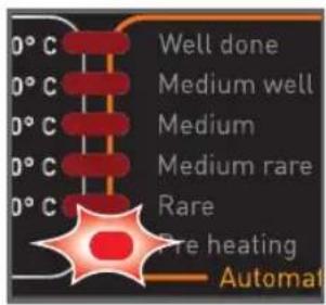 0°C Well done 0°C Medium well 0°C Medium 0°C Medium rare 0°C Rare Pre heating Automat