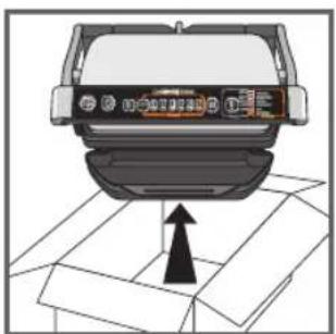 Diagram of a mechanical device with a black arrow pointing to a component, no visible text or symbols