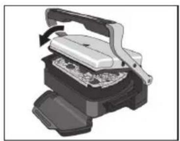 Mechanical device with a handle and internal components, showing a rotating mechanism (no text or symbols visible)
