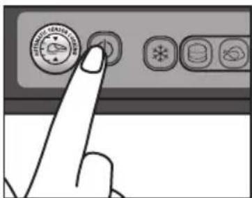 Hand pointing at a software interface with icons and a circular button labeled 'SINEMA GEARWIND'