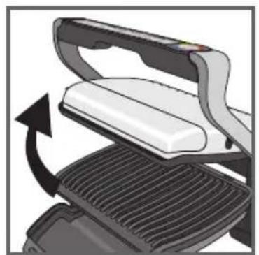 Illustration of a grater with a curved arrow indicating rotation (no text or symbols)