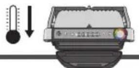 Diagram showing a thermometer and a printer with color-coded sensor, indicating temperature measurement.
