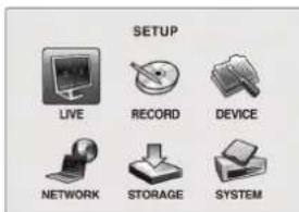 SETUP LIVE RECORD DEVICE NETWORK STORAGE SYSTEM