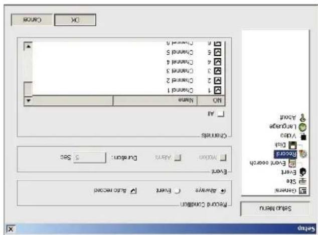 Record Connell Always Event Auto Recard Event Auto Action Language Video Dis Event search Event Event Size General Silo Menu OK Name 1 2 3 4 5 6 7 8 9 10 11 12 13 14 15 16 17 18 19 20 21 22 23 24 25 26 27 28 29 30 31 32 33 34 35 36
