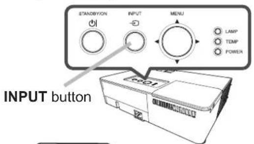 STANDBYON INPUT MENU LAMP TEMP POWER INPUT button