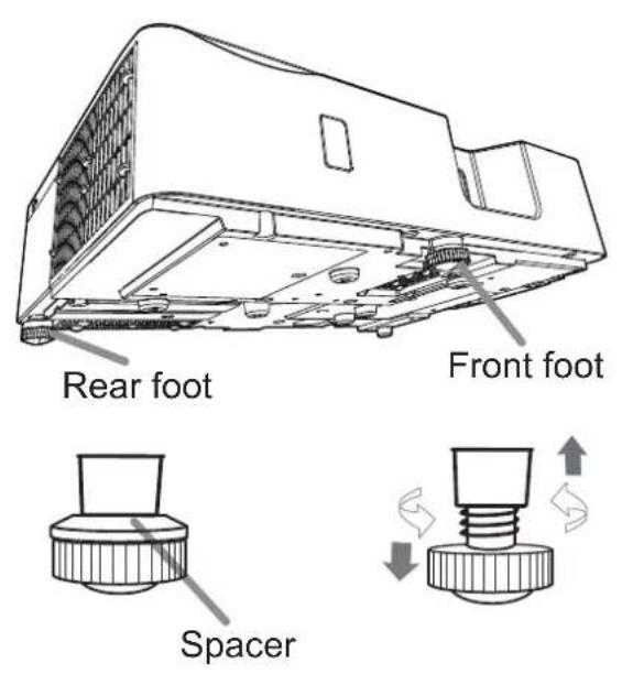 MAXELL MC-EW3551 - Adjusting the projector's elevator - 1