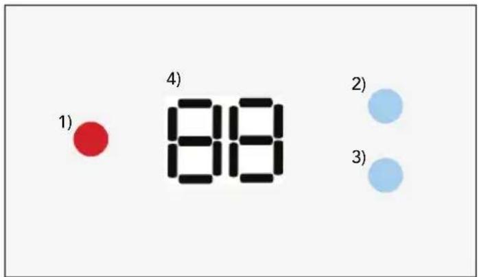 WILFA Lun Miljø PLE-1000 - Beskrivelse av LED-display - 1