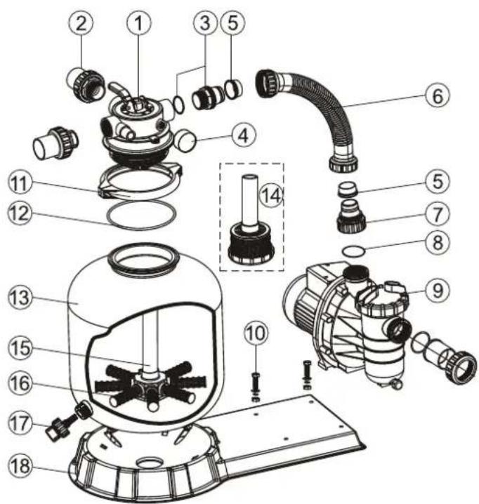 Flotide FSP350-4W - PIÈCES DE RECHANGE DU FILTRE - 1