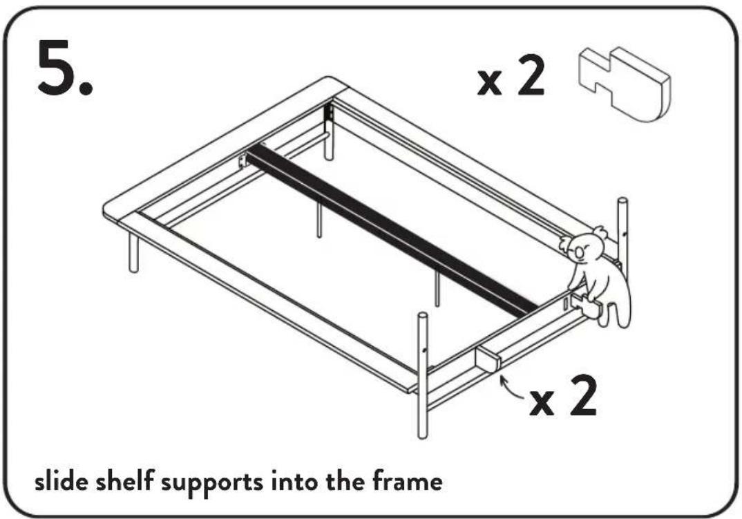 5. x 2 x 2 slide shelf supports into the frame