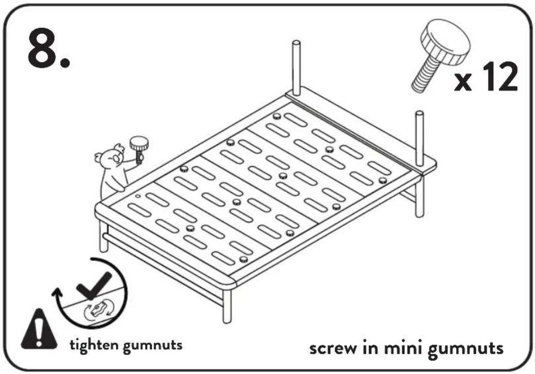 8. x 12 tighten gumnuts screw in mini gumnuts