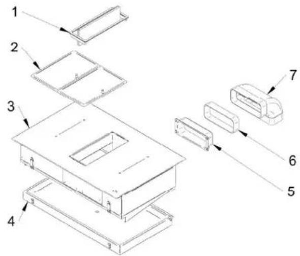 Exploded view diagram of a mechanical assembly with numbered components
